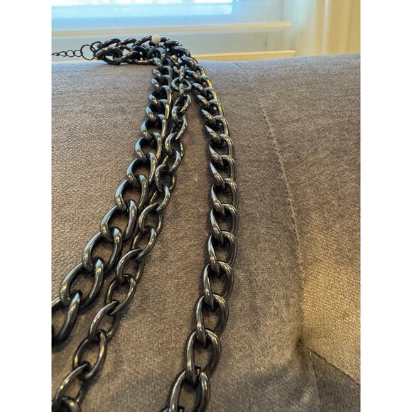 MSRP $88 ✨ Free People Crystal Statement Necklace | Chunky Layered Chain ✨ - Picture 3 of 6